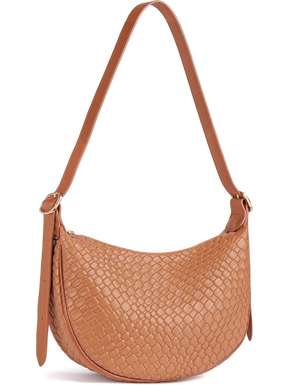 Purses for Women Crescent Crossbody Bag Vegan Leather Shoulder Hobo Handbag Adju